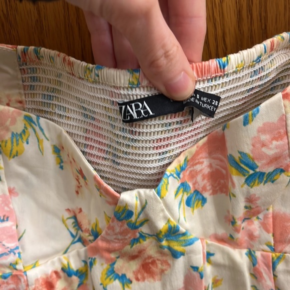 Zara Puff Sleeve Floral Printed Bustier Blouse - Picture 7 of 13